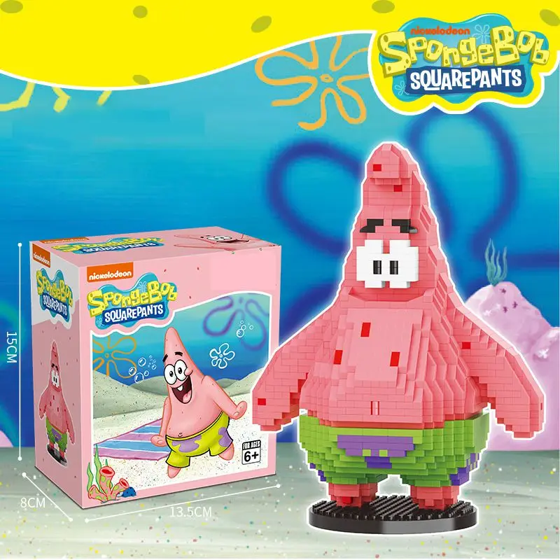 SpongeBob SquarePants Micro particles Block City  Patrick Star Squidward  Charm Kids Toys Birthday Gifts