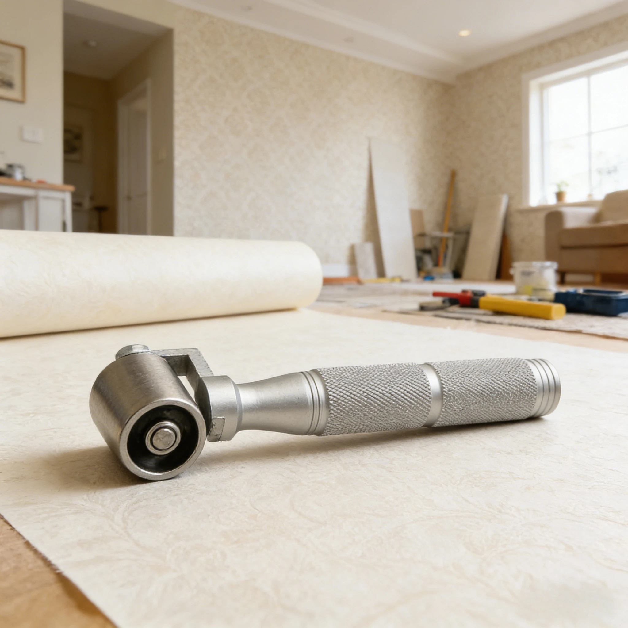 

Aluminum Alloy Wallpaper Seam Roller Pressing Wheel Tool for DIY Home Improvement Wallpaper Construction Flattening Edge Repair