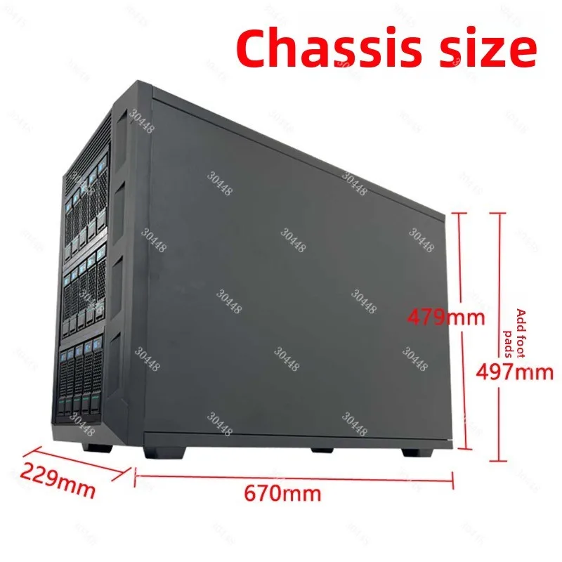Tower Server Chassis Multi-Bay Hot-Swap EATX Compatible for 5090 Graphics 360 Liquid Cooling Storage Workstation Case