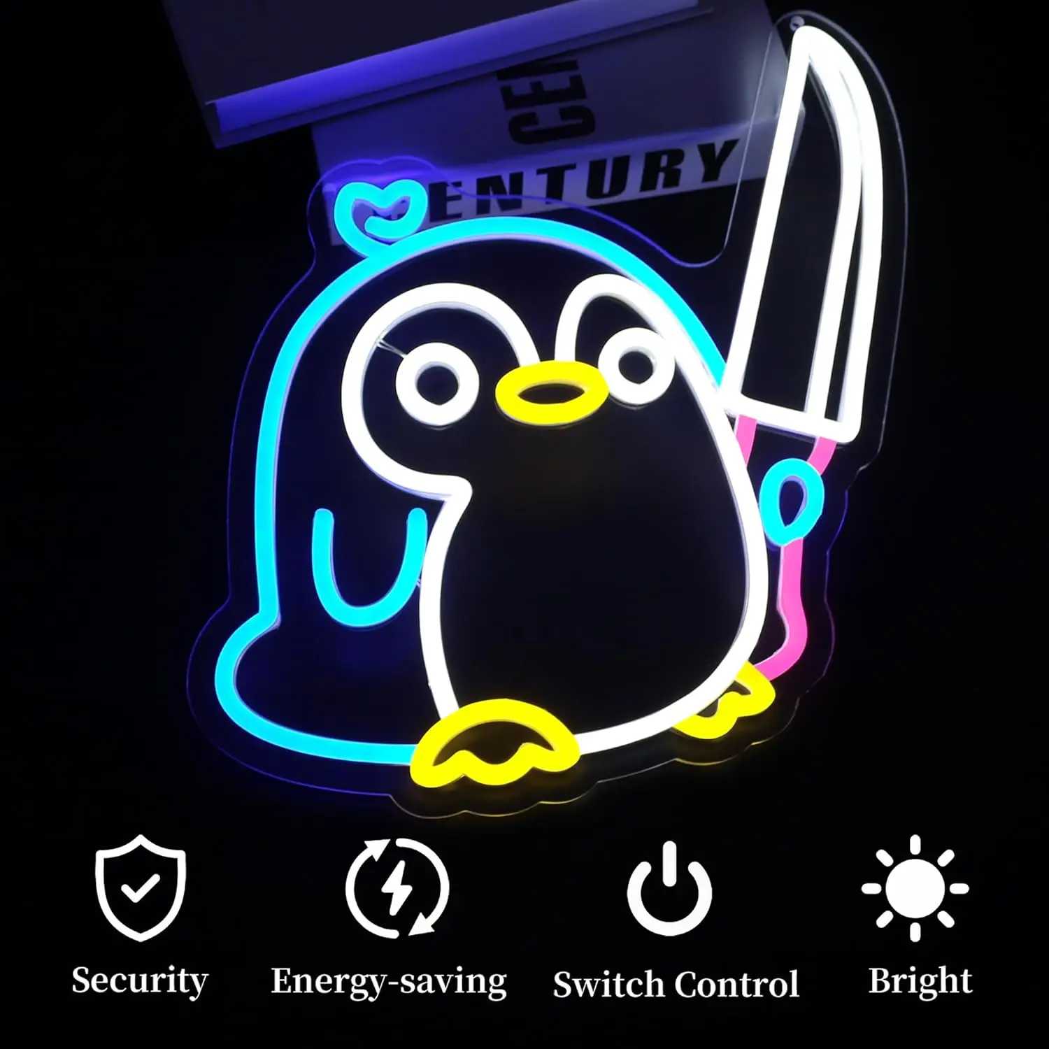 البطريق النيون تسجيل أضواء النيون لغرفة الطفل ديكور عكس الضوء LED النيون علامات للنادي بار حفلة عيد ميلاد حديقة هدايا عيد الميلاد