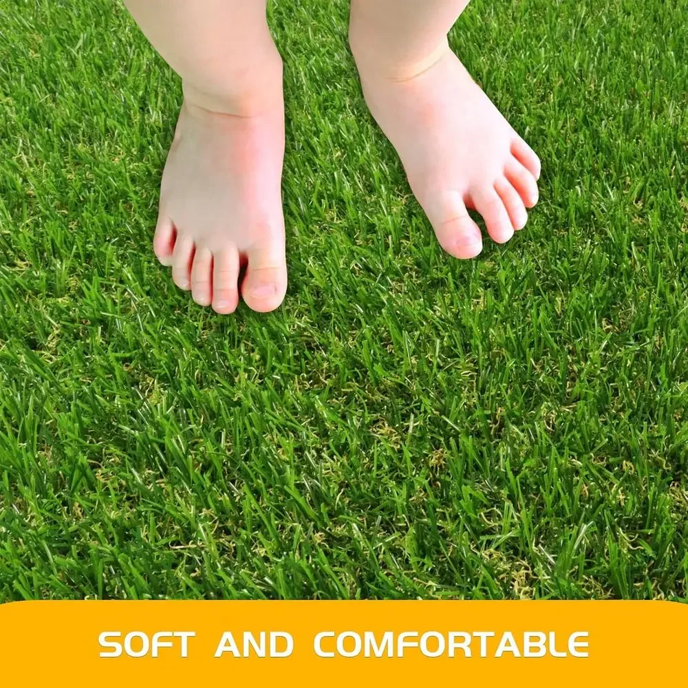 10' x 10' Synthetic Turf Outdoor Rug, 0.8 Thick, Realistic Grass for Yards, Gardens, Landscaping, and Play Areas