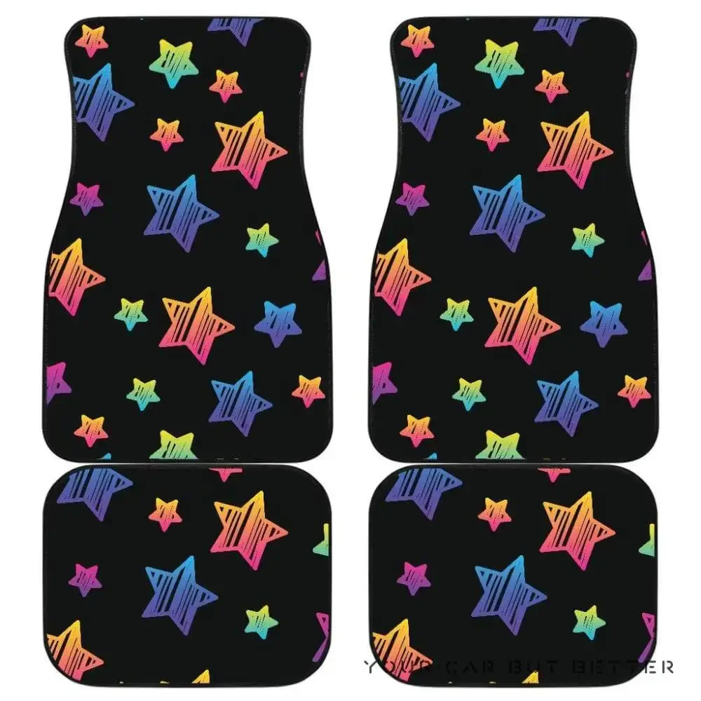 Colorful Star Pattern Front And Back Car Mats 045109