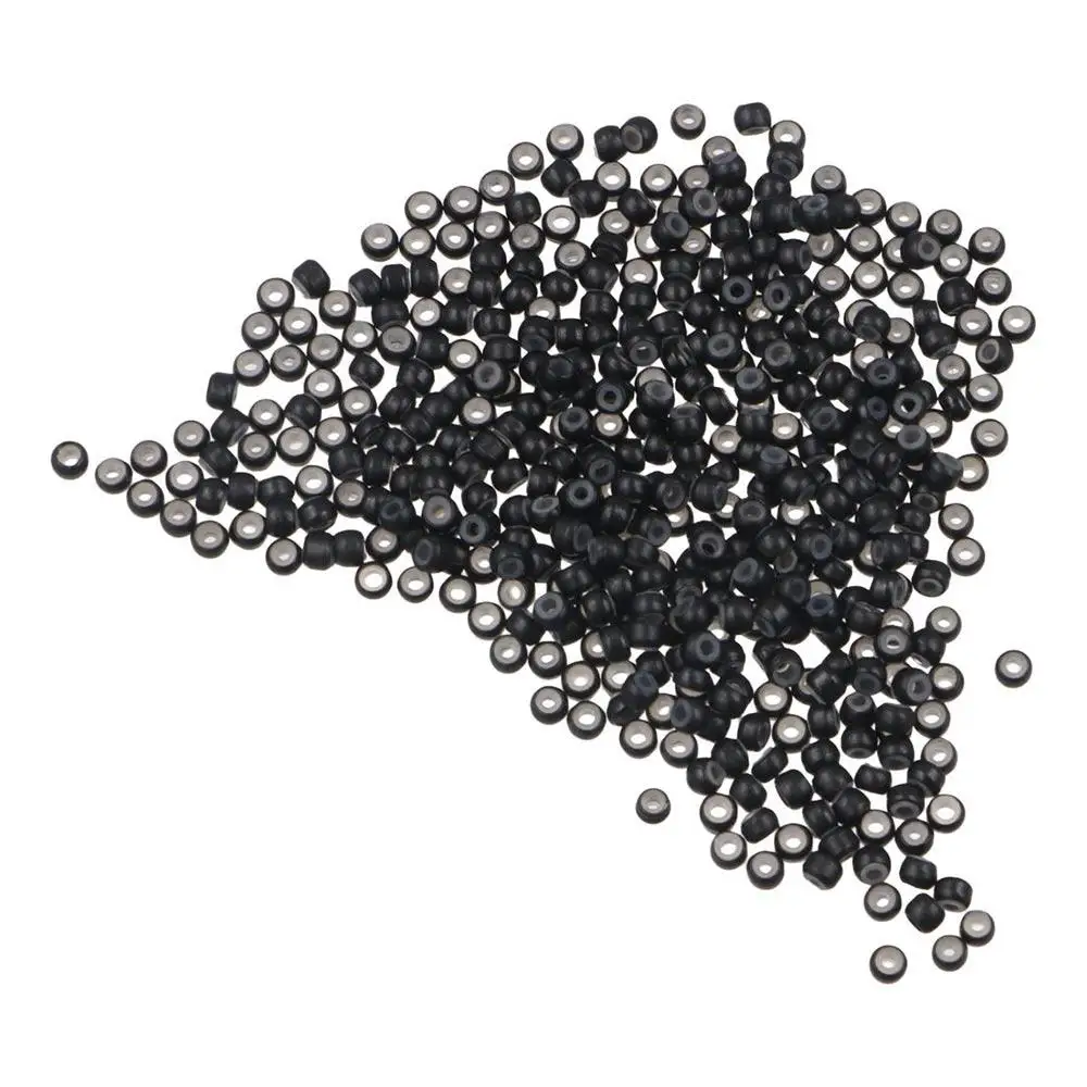

1000 Pcs 3.0mm Silicone Nano Rings Micro Beads Charm Copper Rings with Silicone Hair Rings Hair Extension Tools Lined Hair Beads