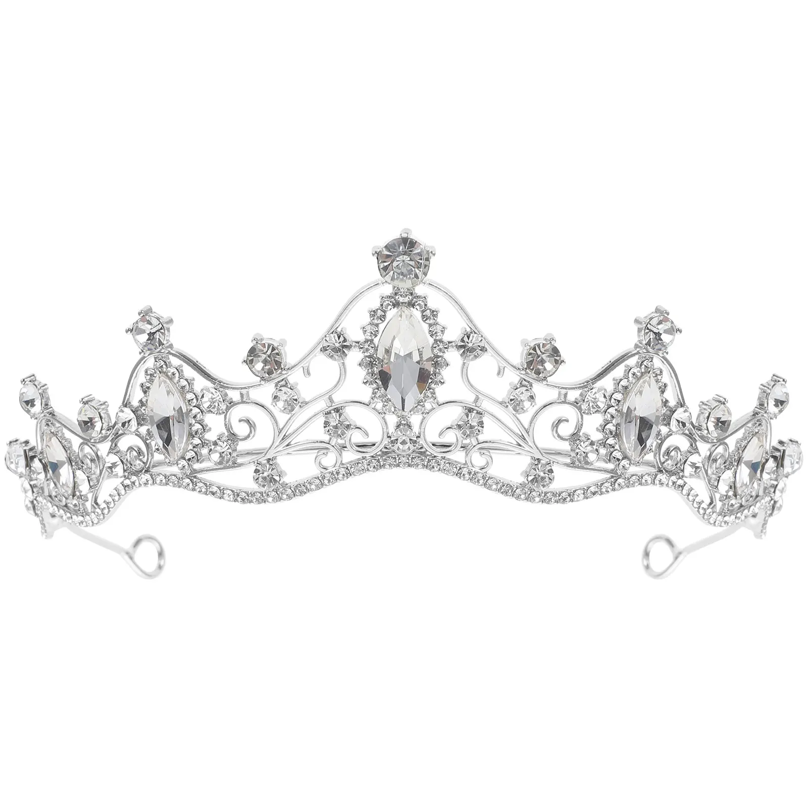 

Baroque Diamond Crown Rhinestones Bridal Tiara Hairband Decor Zinc Alloy Water Drill Wedding Banquet Party Crowns