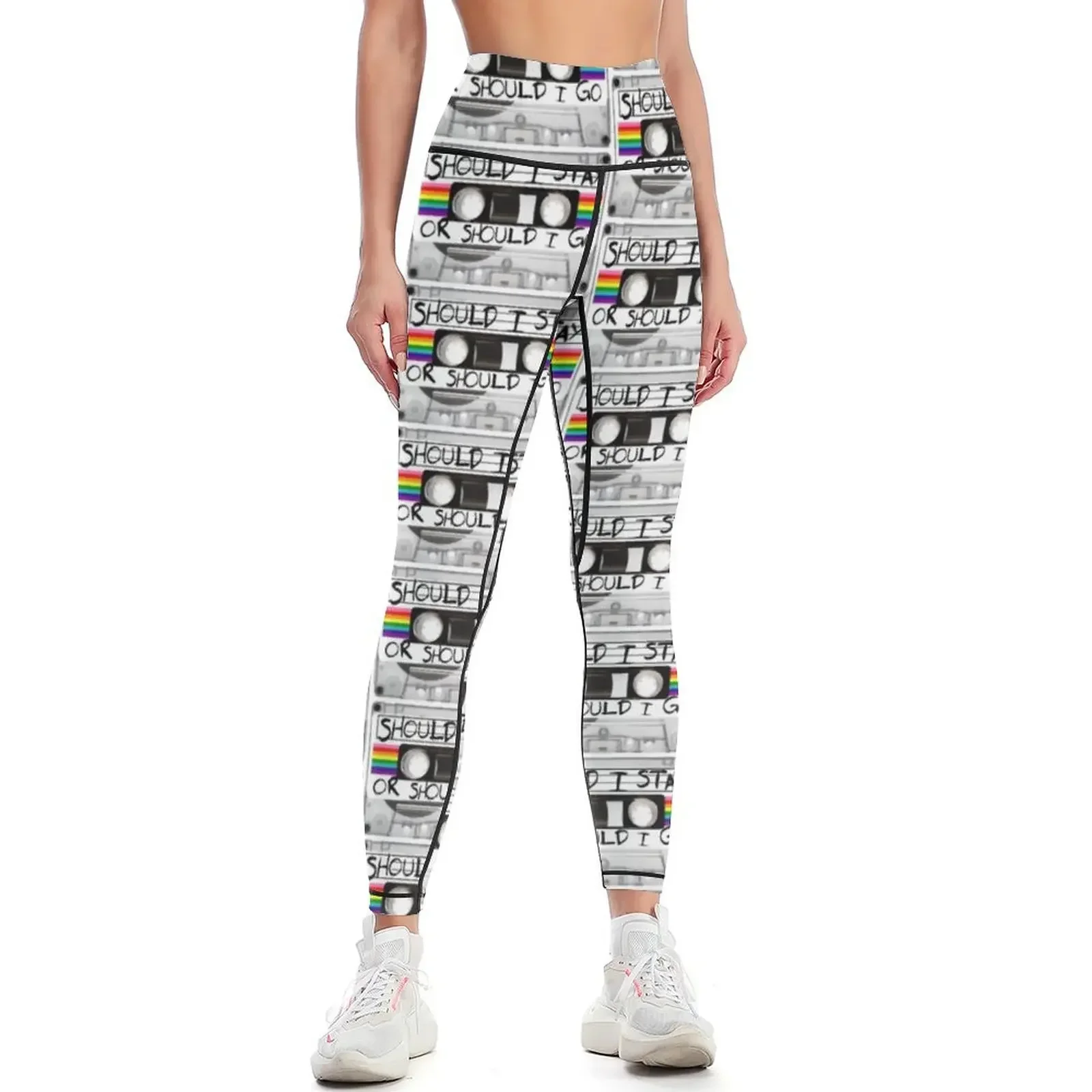

Retro vintage Cassette tape 80s Stranger Leggings sports for flared Sportswear woman gym Womens Leggings