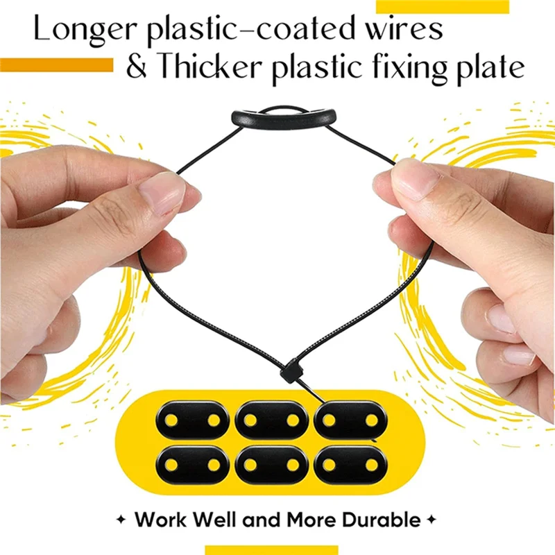 ABZC-100-Piece Set Of Black Plastic Cord Locks With 2 Holes For Rope, Spring Toggle Slider, Secure Clamping Mechanism