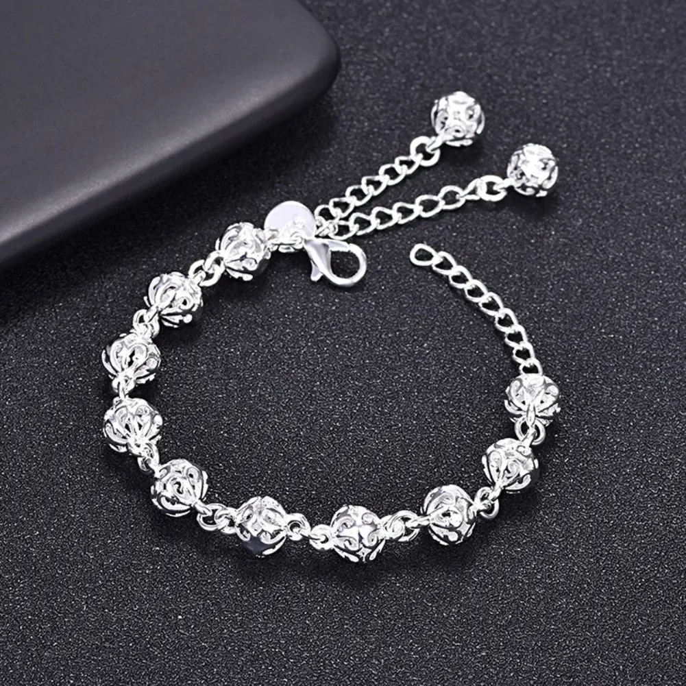 Special offer fashion 925 Sterling Silver Bracelet for woman elegant Hollow ball chain fine luxury jewelry Wedding party gift