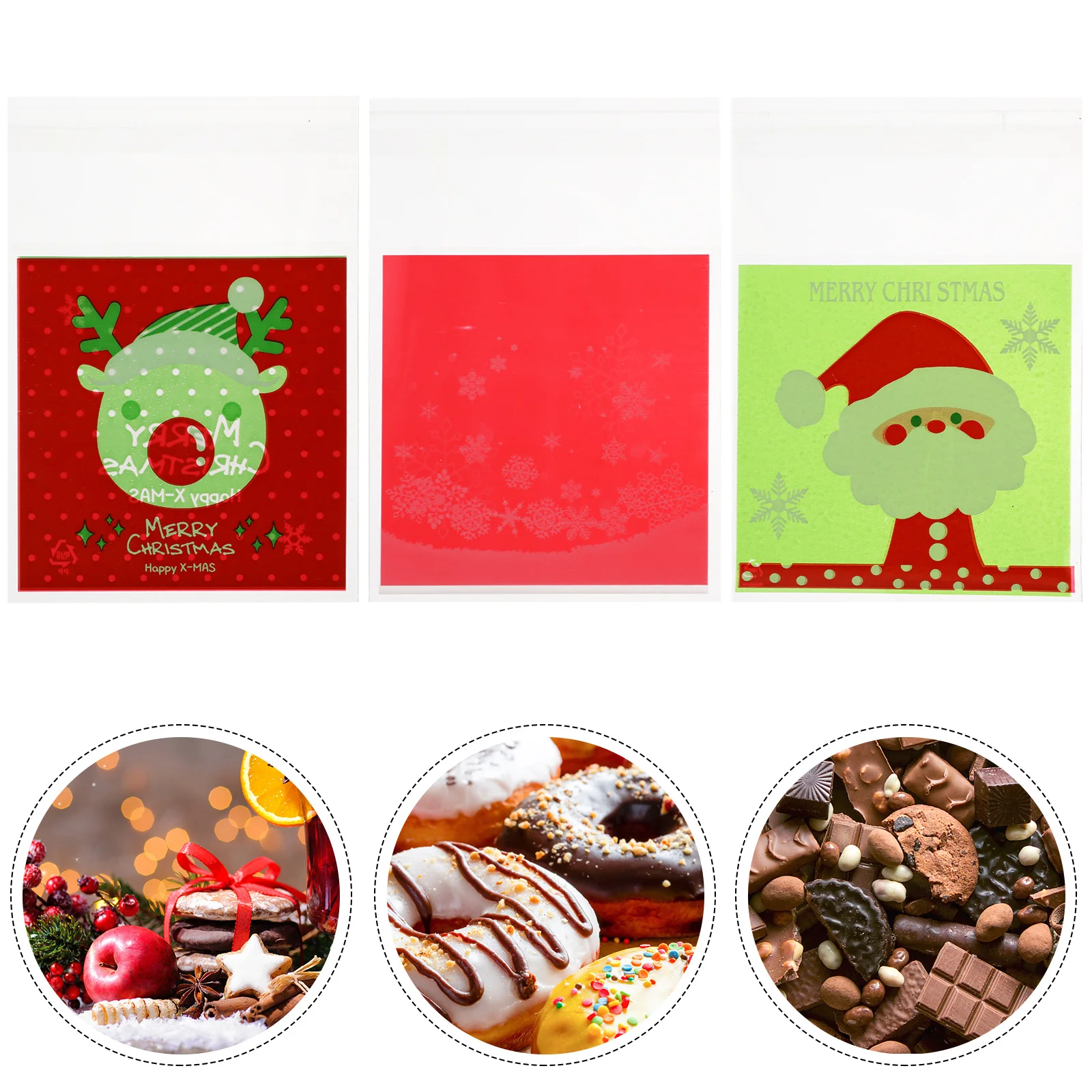 

300Pcs Creative Gift Bag for Baking Food Packaging Dessert Bag Portable Biscuits Storage Pouch Snack Fruit Saving