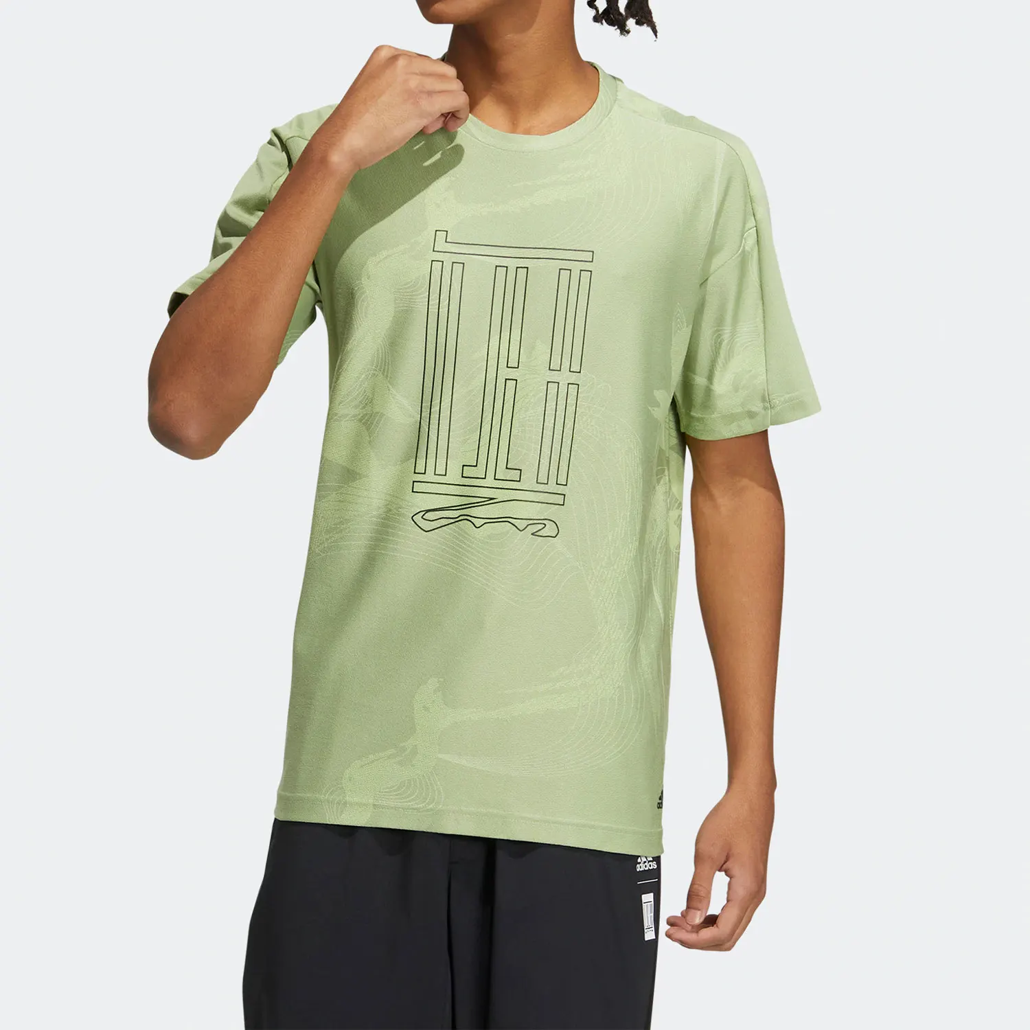 

Мужская спортивная повседневная футболка Adidas Authentic New Wujiji Series с коротким рукавом HE5147