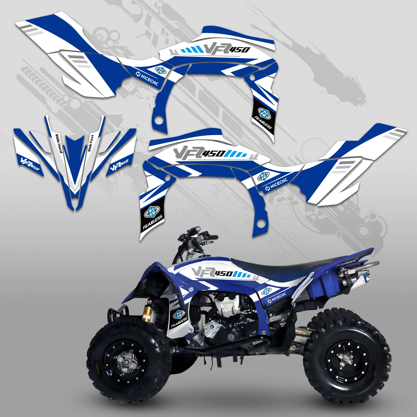 

For Yamaha YFZ450R YFZ450X 2009-2013 2012 2011 2010 ATV Fairing Graphic Background Decal Sticker Kit Customize YFZ 450R 450X