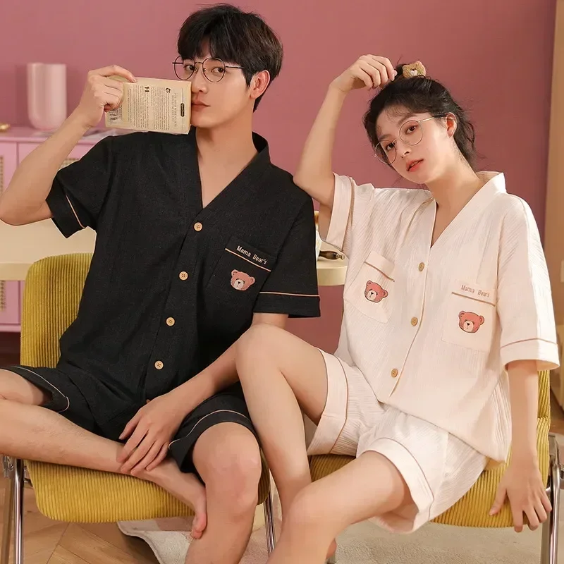 

Soft Homewear And 2023 Pajama Leisure Cotton Shorts Fashion Pijamas Sets Summer Young Couple Lovers New For Man