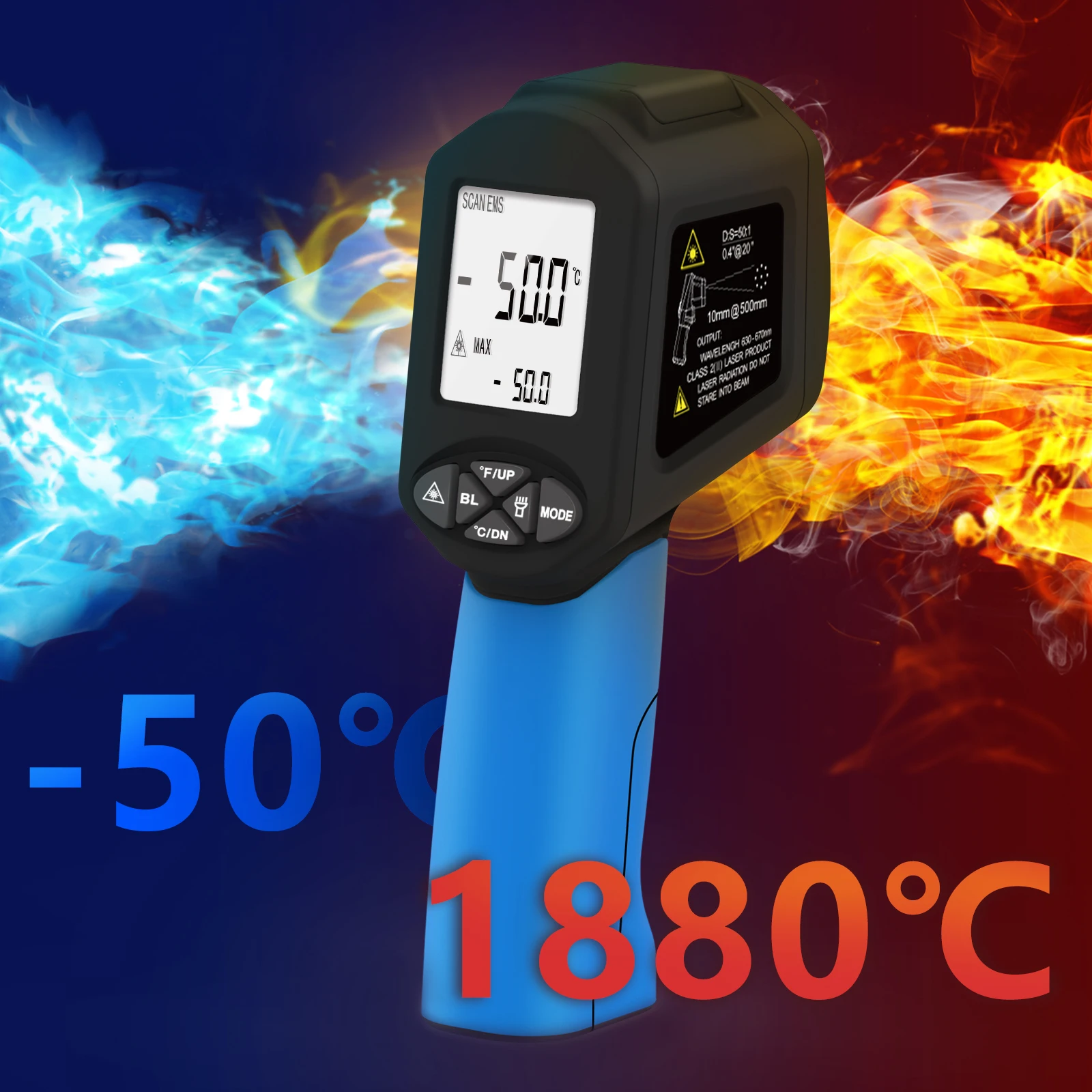 

Infrared Thermometers, Laser Thermometer Gun, 50:1 Temperature Gun for -58℉~3416℉ Infrared Thermometer Gun for Cooking/Griddle