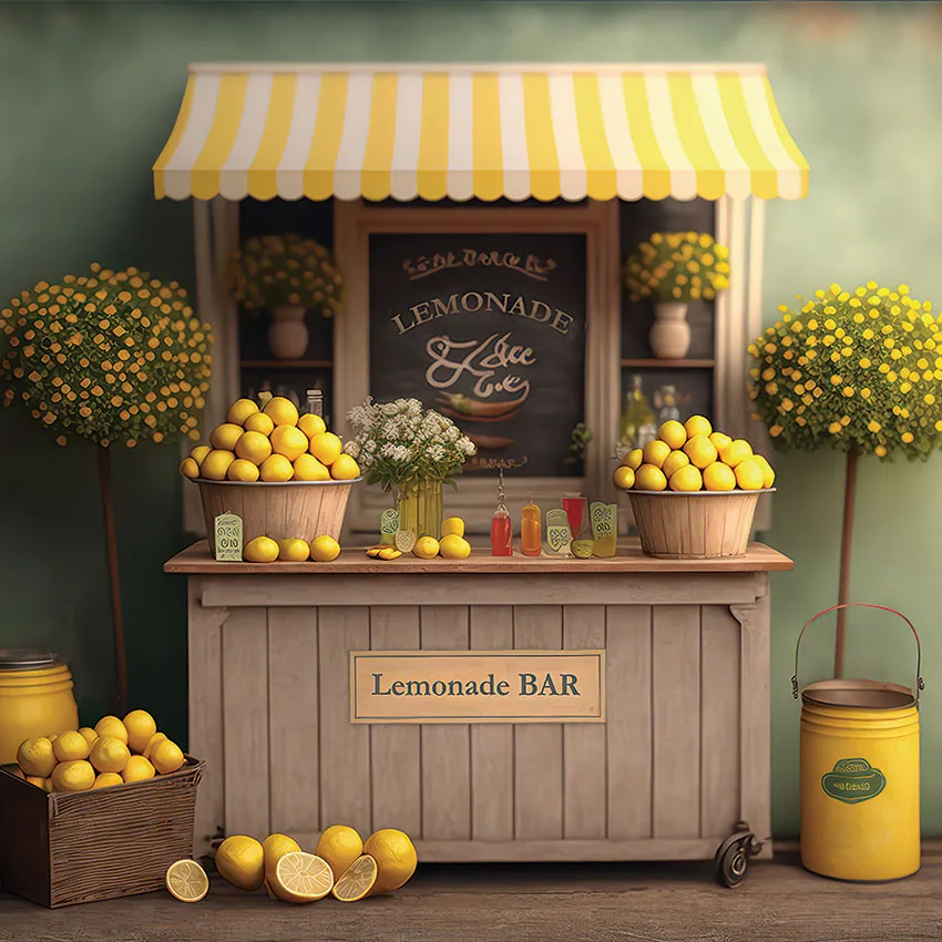 Mehofond Lemon Fruit Child Birthday Party Background Green Plants Vegetables Shop Kitchen Decor Photography Backdrop Photocall