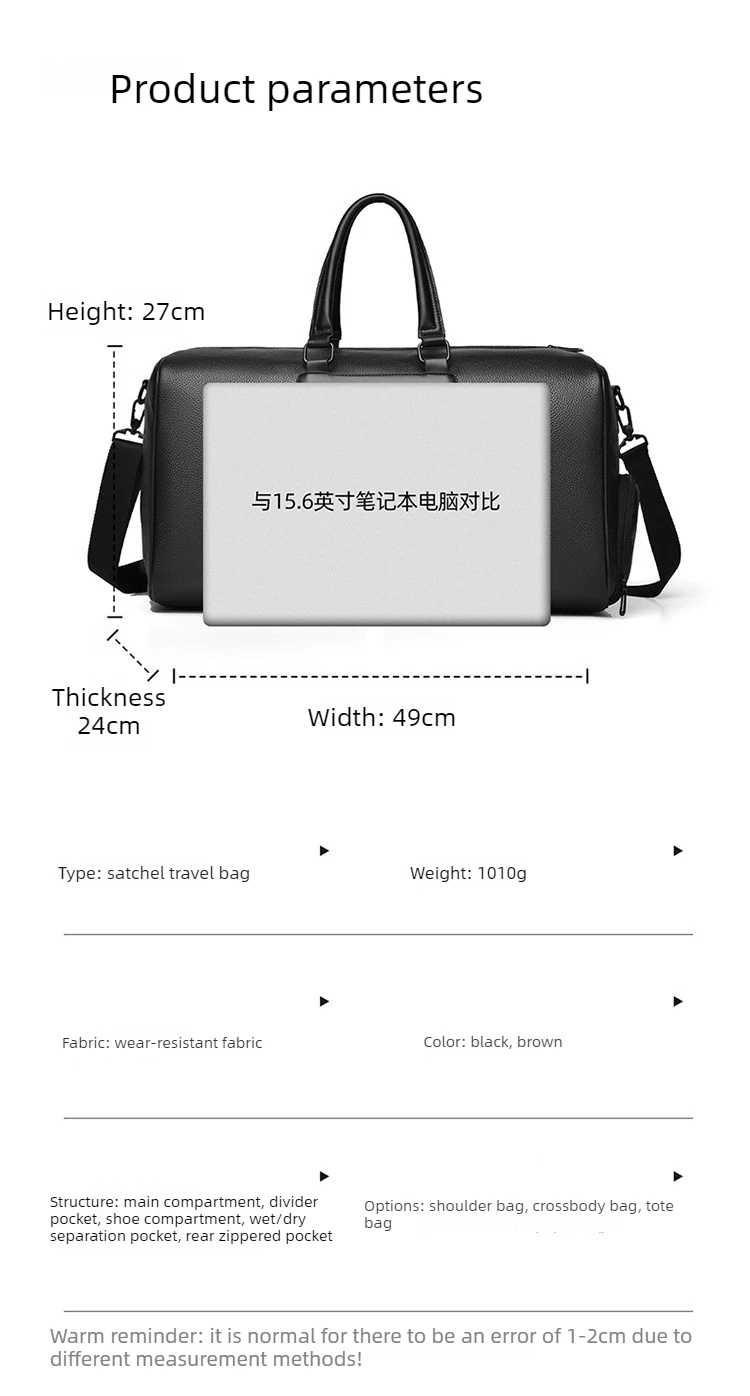 Fashion Single-shoulder Crossbody Bag, Business Trip, Independent Shoes Storage Bag, Travel Bag, Casual, Sports and Fitness Bag