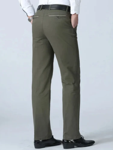 Imagen 2 del producto Pantalones de traje finos de verano 100% de algodón para hombre, pantalones elásticos clásicos gruesos de moda de negocios, ropa de marca masculina KOACUS