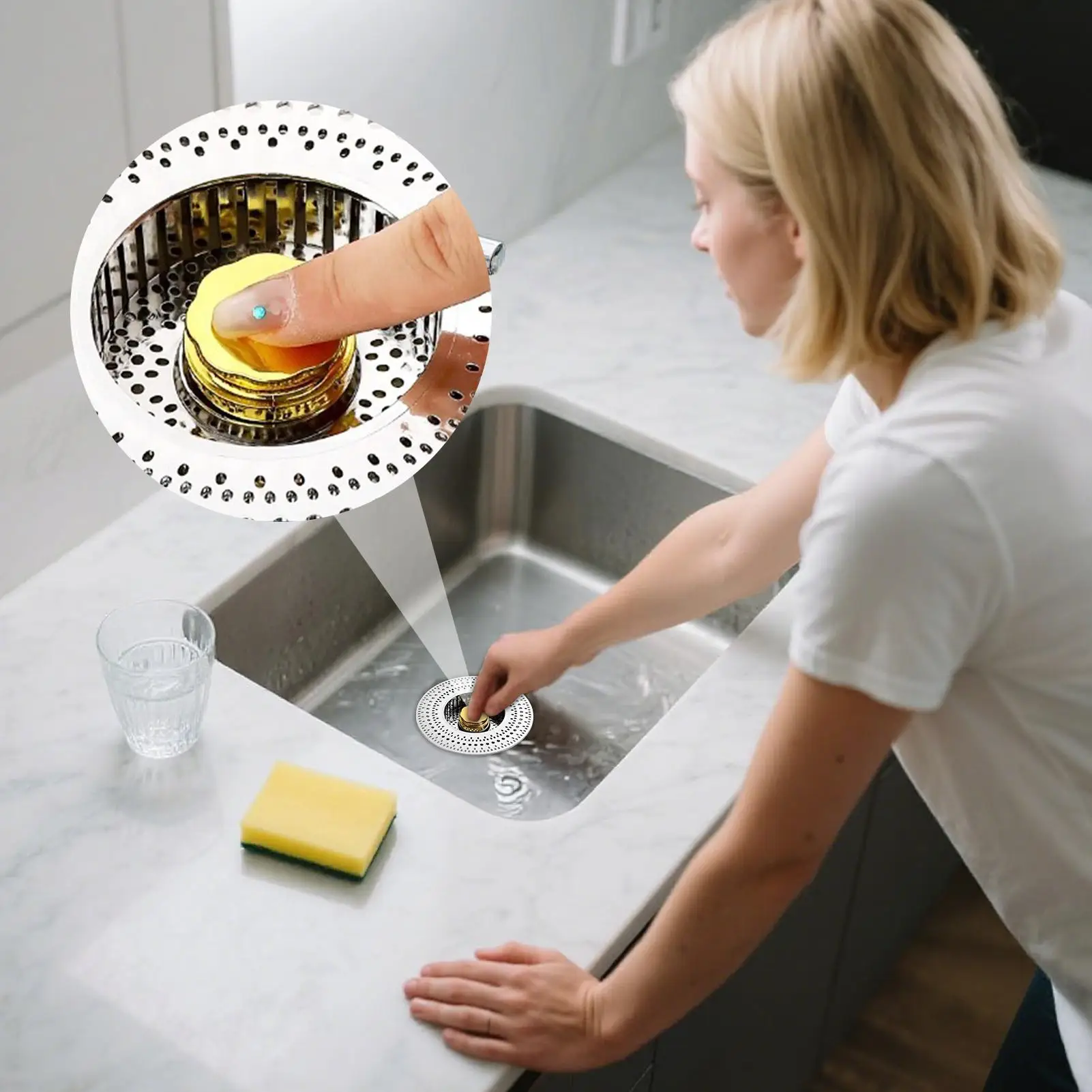 

Кухонный сливной фильтр из нержавеющей стали, всплывающая пробка для раковины, антизасоряющийся фильтр для раковины, сливная пробка, аксессуары для кухонной мойки
