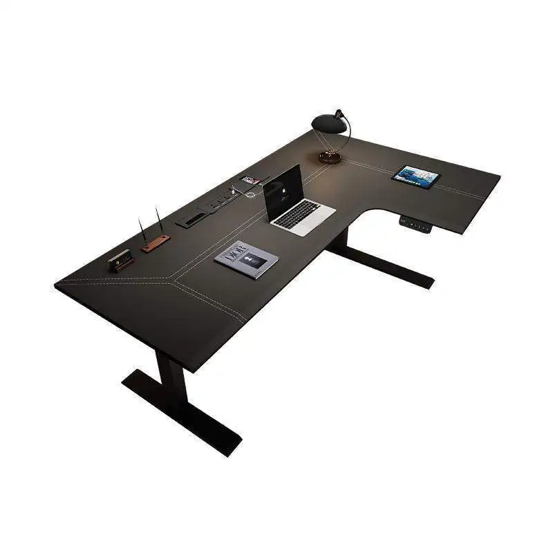

Electric lifting table legs, solid wood L shaped, corner e sports computer table, bracket