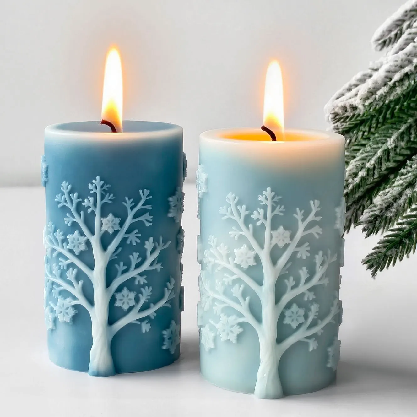 

Snowflake Cylinder Christmas Candle Silicone Mold Handmade Aroma Plaster Mould Candle Making Supplies