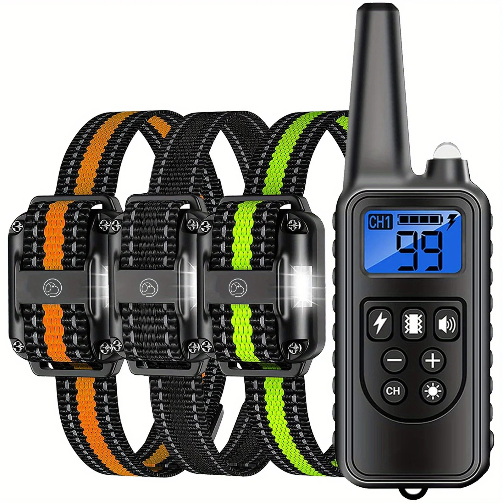

Ultimate Dog Training Solution! Dog Shock Collar With Remote - 2000ft Range, LED Light, Beep, Vibration & Shock For Medium/Large Electronic Collars Dogs