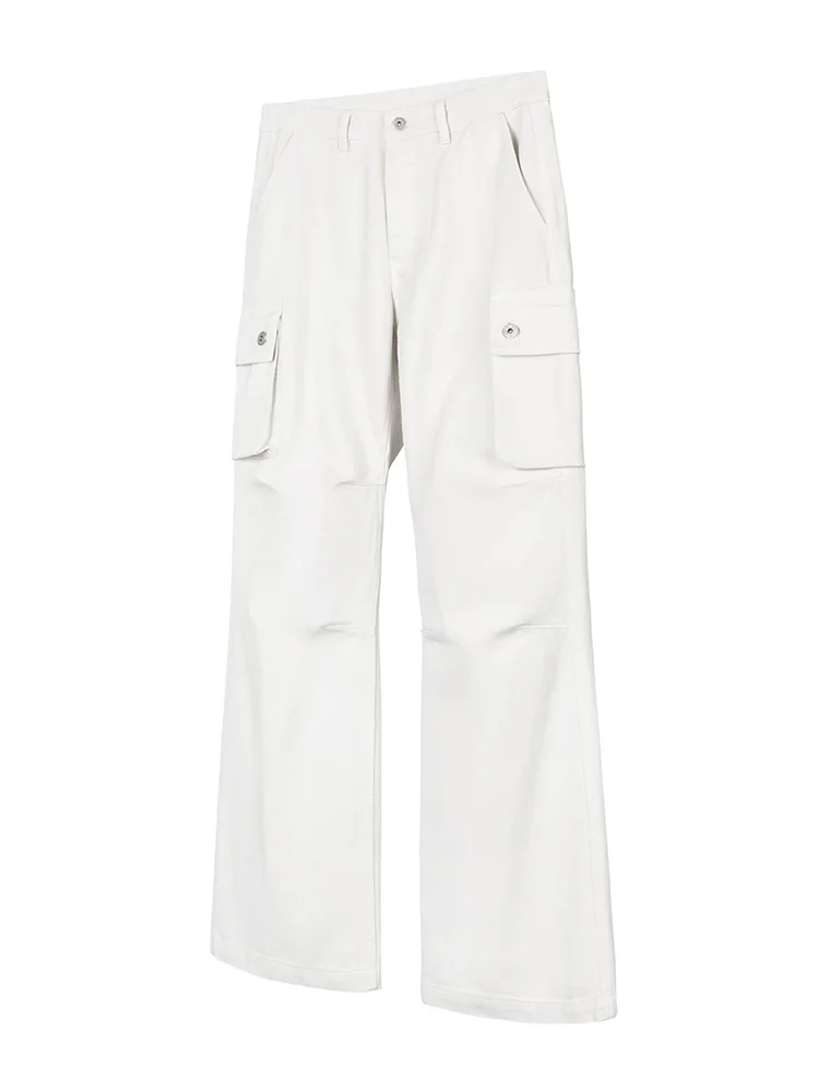 

Мужские джинсы свободного кроя с белой талией Design Sensation, повседневные длинные брюки со складками, модный бренд, молодежная мода