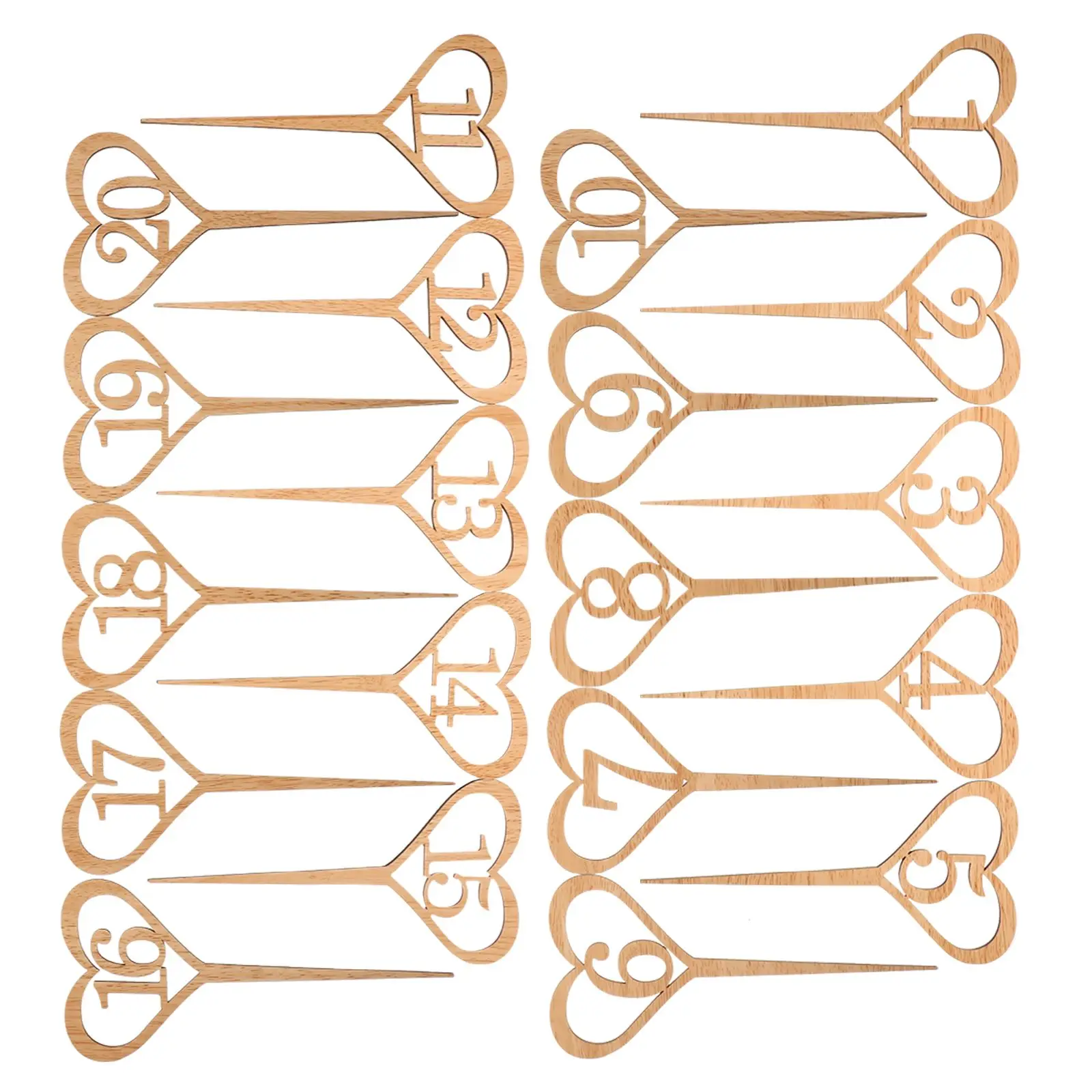 

20 PCS Decoration Table Number Holder Wedding Numbers Household Wooden for Bamboo Office