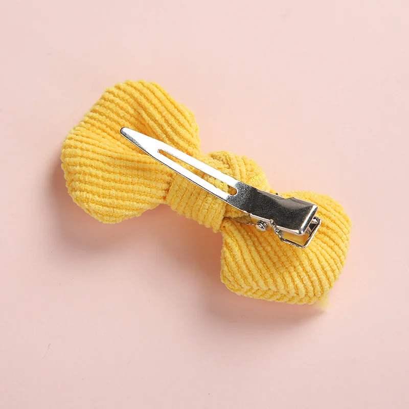 Baby Hair Clips Bow Girl Hairpins Corduroy Children Spring Summer Barrette Kids Candy Color Hair Accessories Infant Hairclip