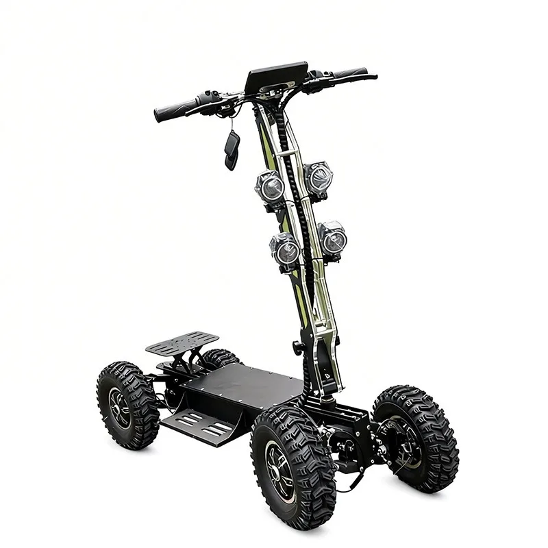 Four-wheel electric scooter high-speed dual-drive patrol car foldable