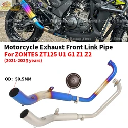 Slip-On For Zontes ZT125 ZT 125 U1 G1 Z1 Z2 2021 - 2025 Motorcycle Exhaust Escape System Front Link Pipe Connect 51mm Muffler