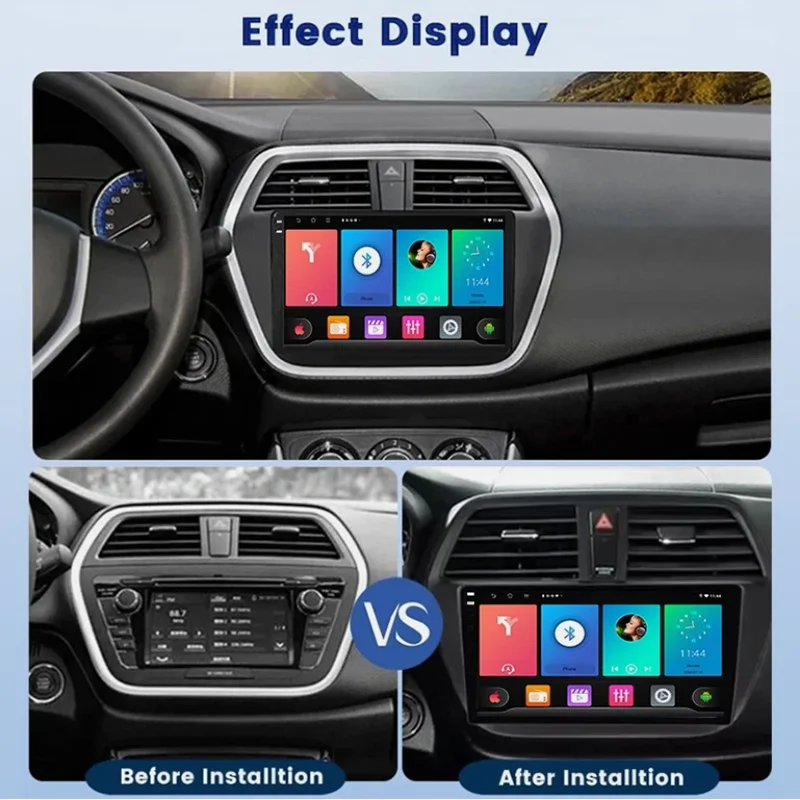 9'' 4+64GB For Suzuki S-Cross 2013-2016 Car Radio QLED Screen Wireless Carplay Android 15 Auto Stereo Head Unit GPS Navi