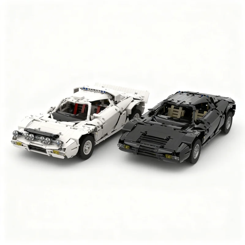 2830pcs MOC Lancia Stratos HF Stradale + Group 4 Rally Cars Special Deal Technical Model Building Blocks Christmas Gifts Art
