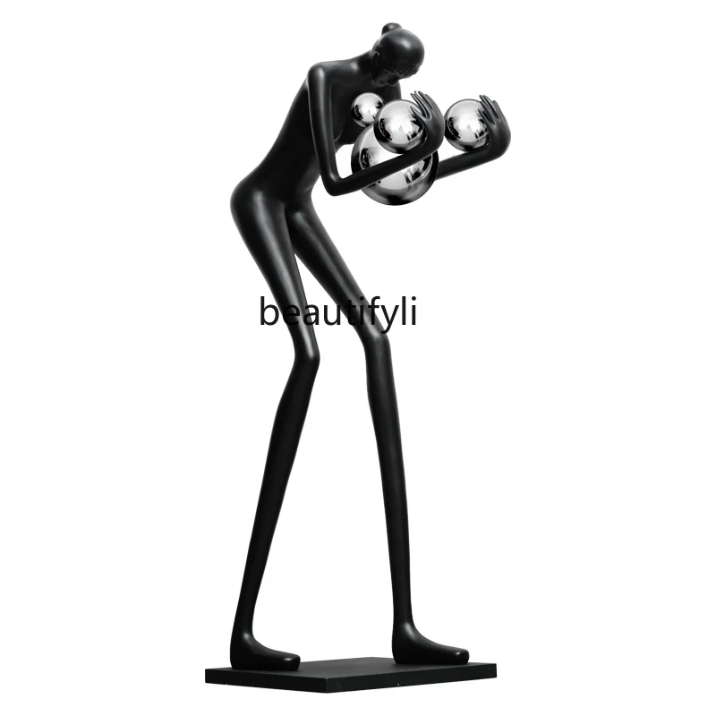 

LBX Humanoid Art Sculpture Floor Lamp Home Exhibition Hall Villa Window Artwork Large Ornaments