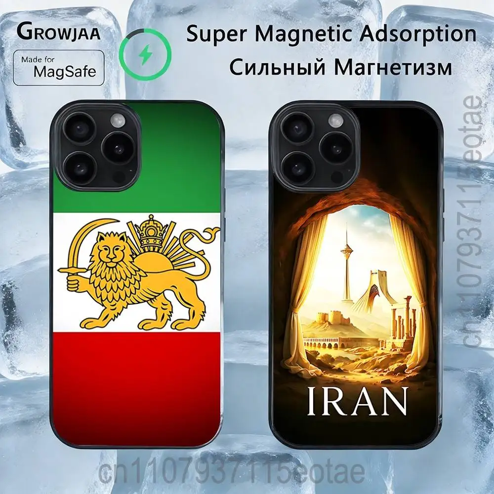 

Lion Flag of Iran Case For iPhone 17,16,15,14,13,12,11,Pro,Max,Plus,Mini,SE4,E Magnetic Magsafe Wireless Charging