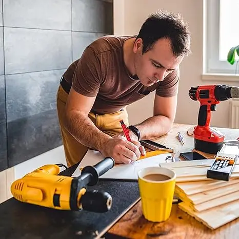 Holzbearbeitungs-Markierstift mit integriertem Anspitzer und Nachfüllminen, professionelles Werkzeug zum Markieren tiefer Löcher, verstellbarer Bleistift – Detail 12