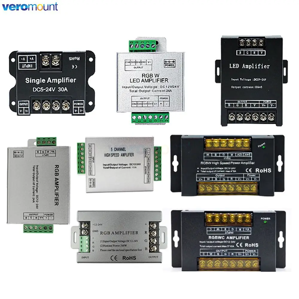 Amplificatore LED 1/3/4/5CH 5V 12V 24V DC ripetitore di potenza a tensione costante per singolo colore WW CW RGB RGBW RGBWW RGBCCT Strip Light