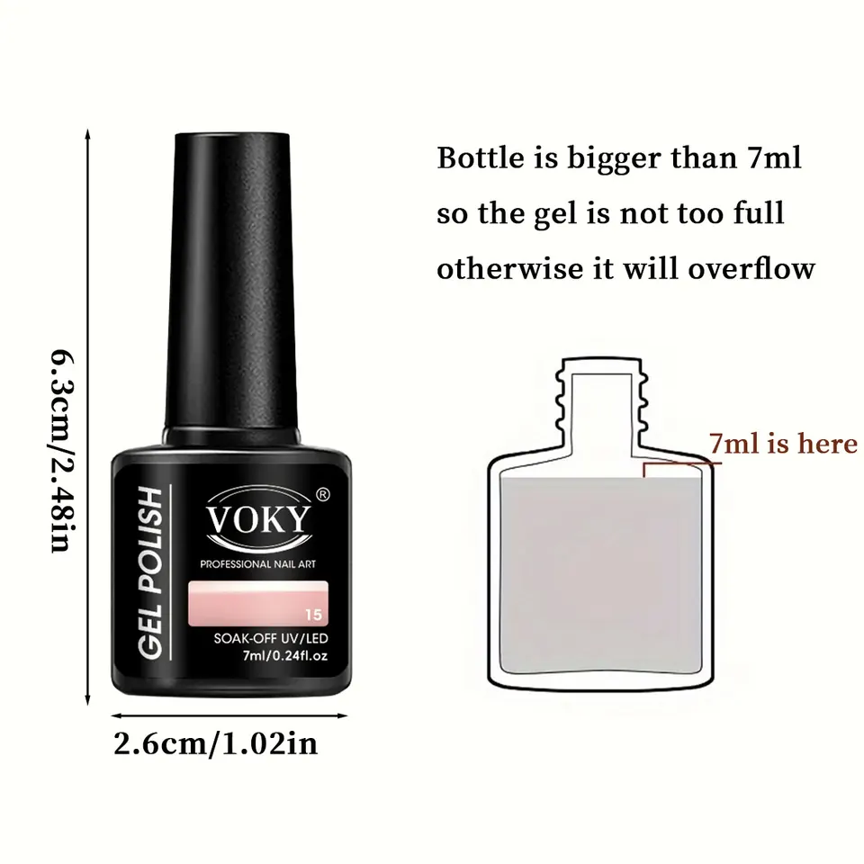 VOKY set de 6 piezas de gel para uñas, gel de moda de temporada, regalo perfecto para damas en festivales 3