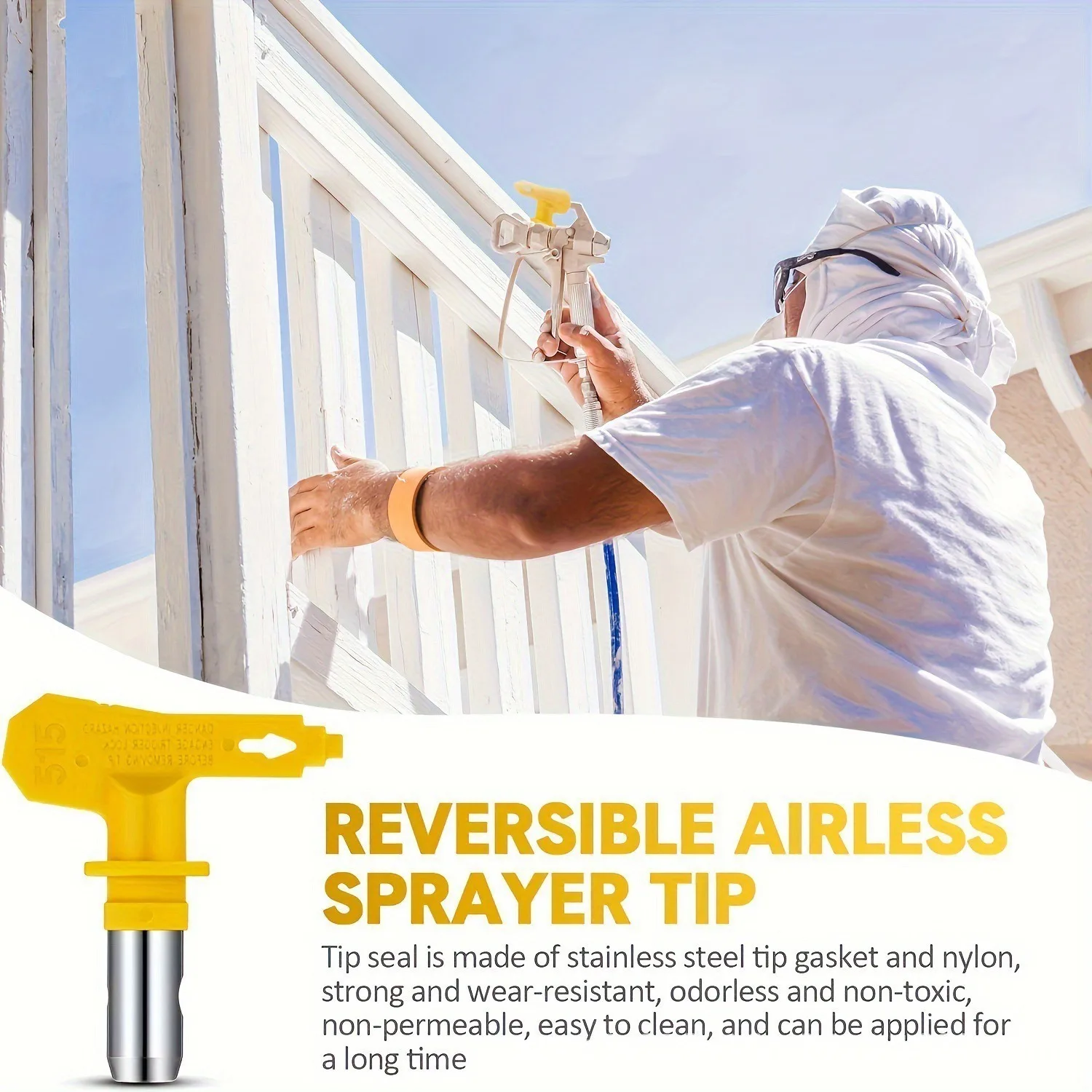 For yellow high pressure airless sprayer nozzle, wear-resistant gun nozzle nozzle holder set, general sprayer atomizing accessor