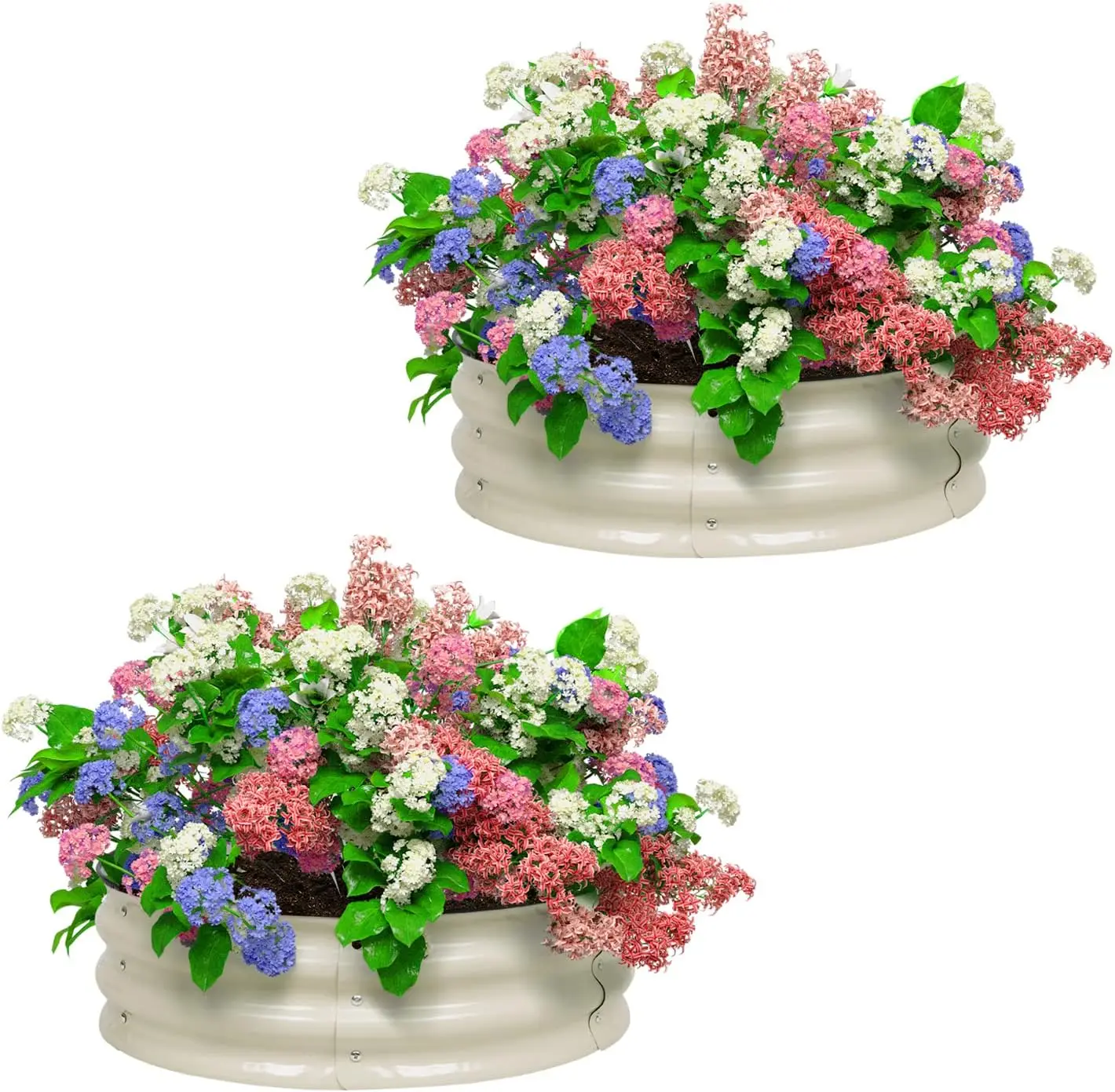 

Metal Raised Garden Bed, 2-Pack 2.5FT Diameter Galvanized Planter Raised Garden Boxes for Flower Planters, Vegetables He