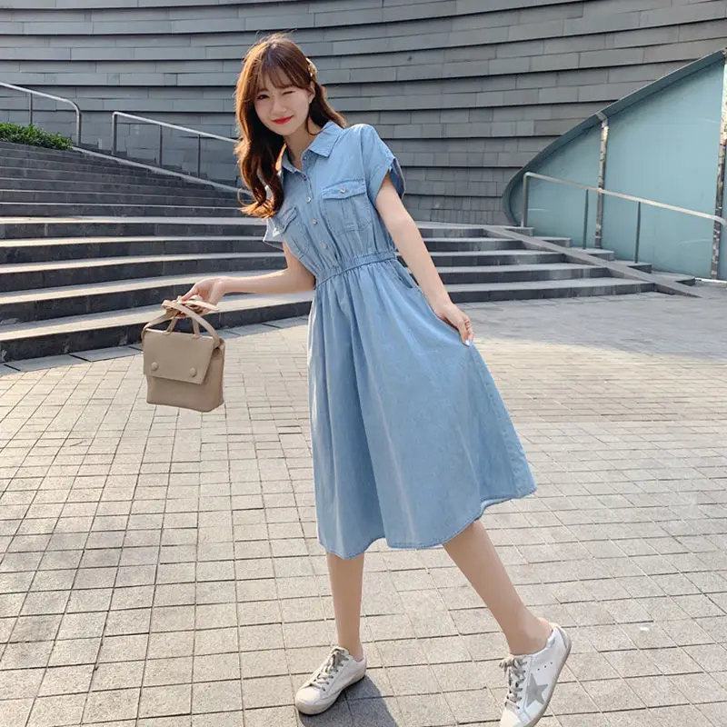 ladies plaid dress Ladies Plaid Tie Waist Long Sleeve Dress Navy / L main image 0