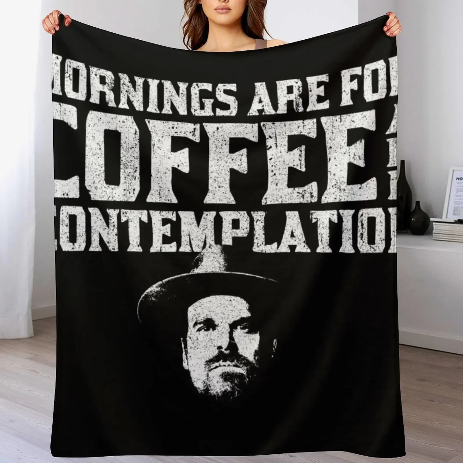 

Coffee and Contemplation Throw Blanket anime Vintage Furry Winter beds Blankets