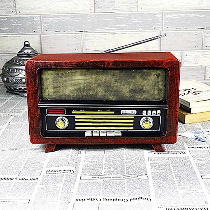 Vintage tape recorder model furnishings wrought iron vintage radio home décor display ornaments photography props wholesale