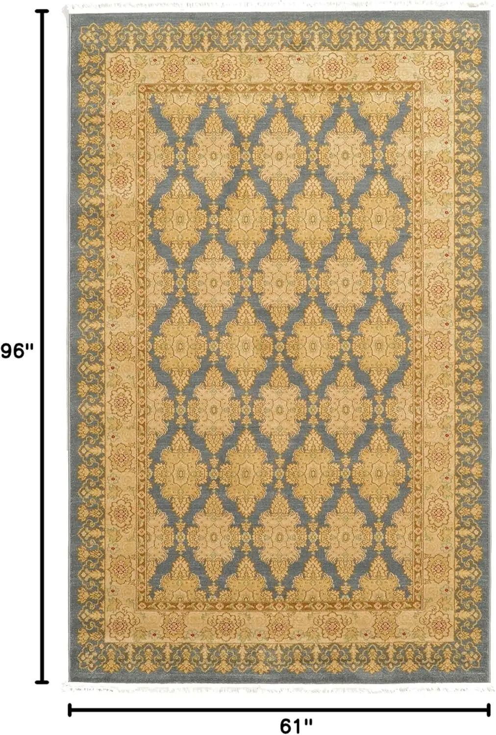 new Edinburgh Collection Area Rug-Zinnia, 5 ft x 8 ft, Blue/Beige