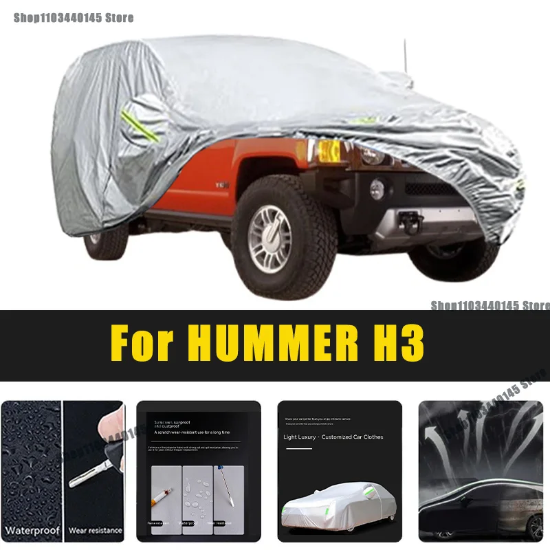 

Full Car Covers Outdoor Sun UV Protection Dust Rain Snow Oxford cover Protective For HUMMER H3 Accessories