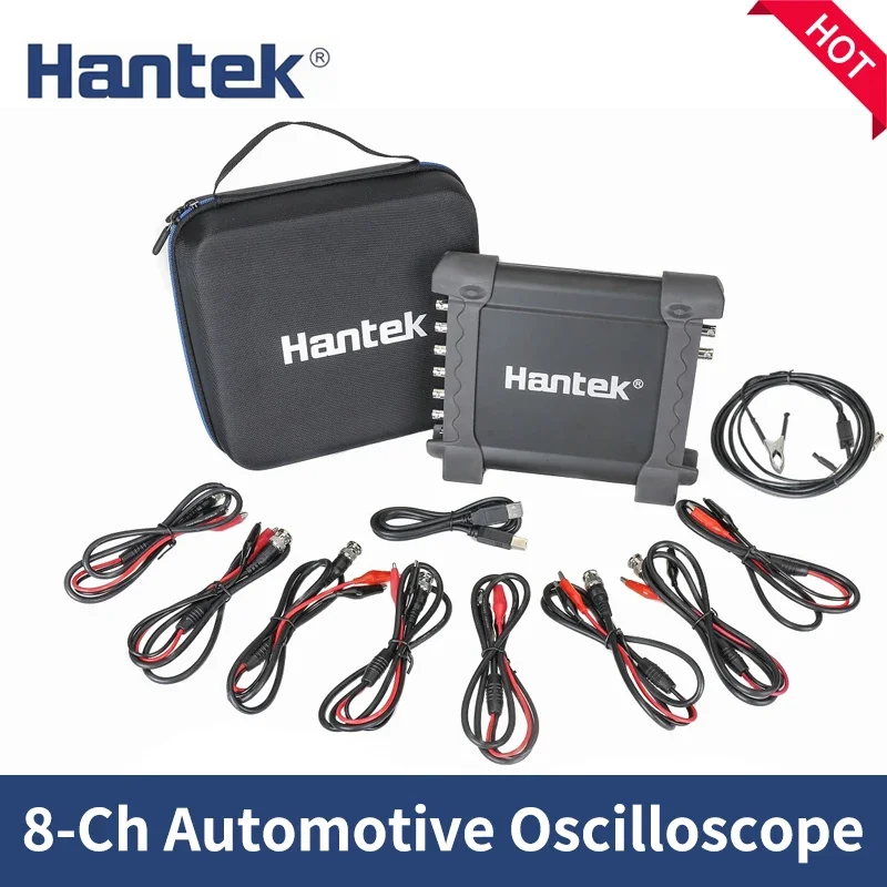 8-Channels Automotive Oscilloscope Hantek 1008C + 20 times attenuator HT201+Current probe CC65 +current clamp USB virtual