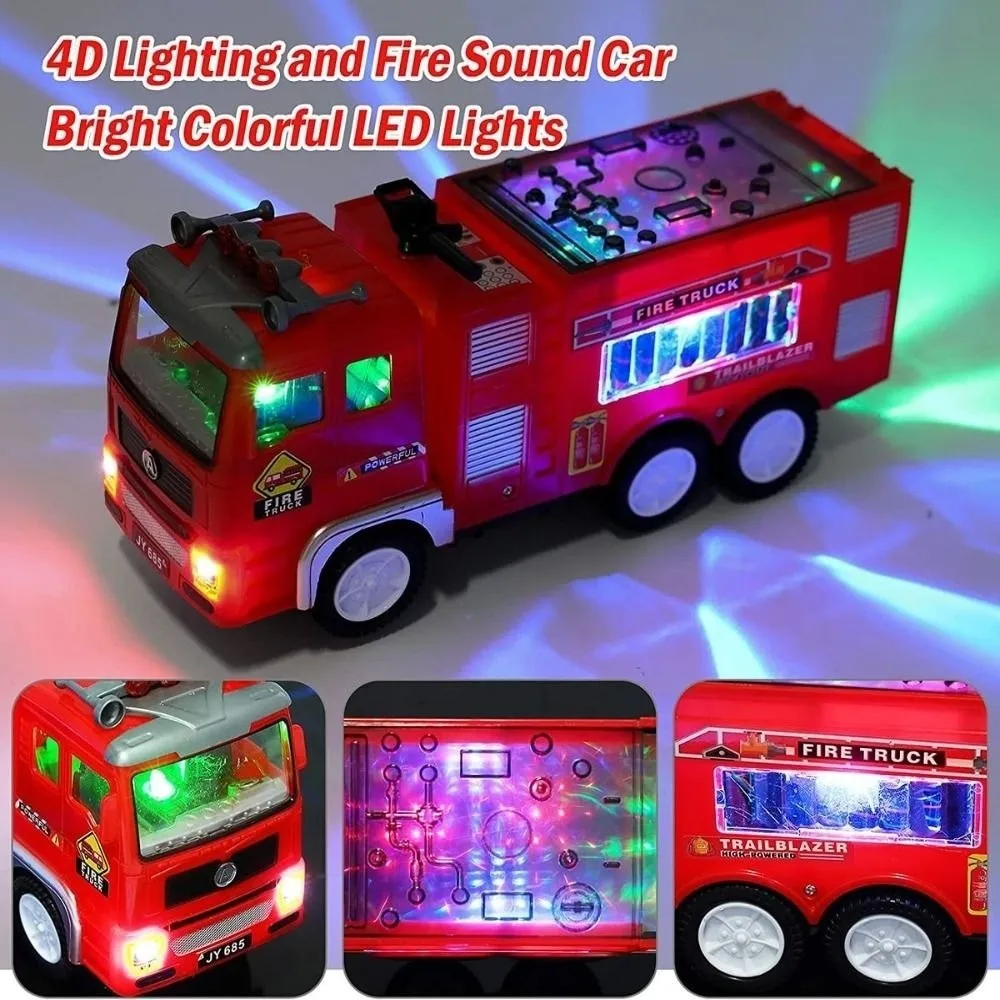 

Flashing LED Fire Truck Magnetic Real Siren Electric Engineering Truck Educational Large Size Model Vehicles Children's