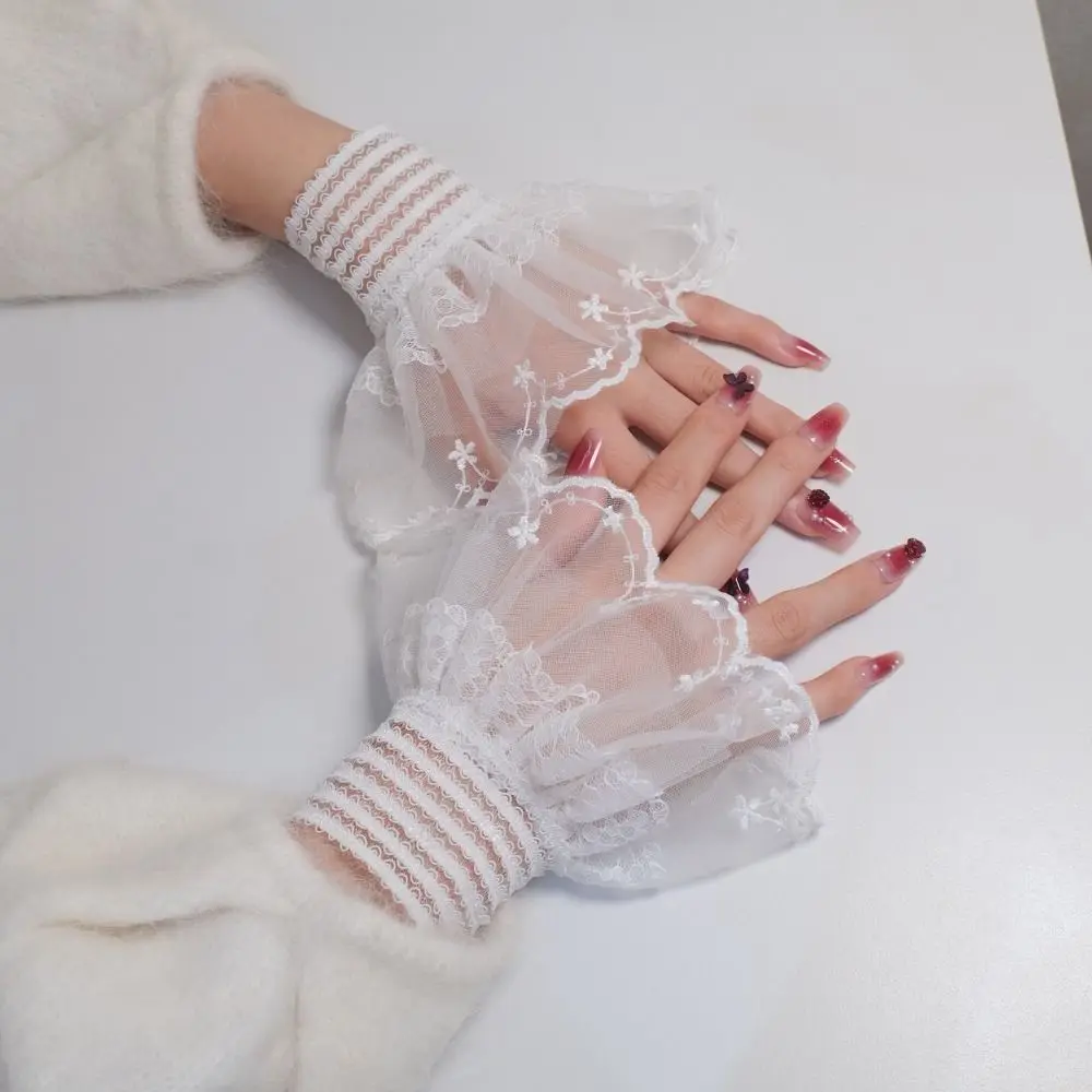 Versatile Victorian Detachable Sleeves Cuffs Solid Color Costume Accessory Fake Sleeves Cuffs Lolita Style Cuffs Daily Accessory