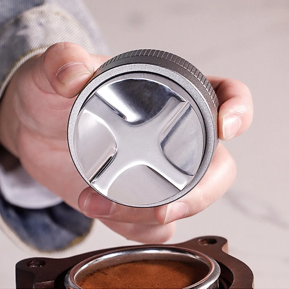 304 Stainless Steel Coffee Tamper Distributor Auto Height Adjustable Gravitational Design Coffee Distribution Tool