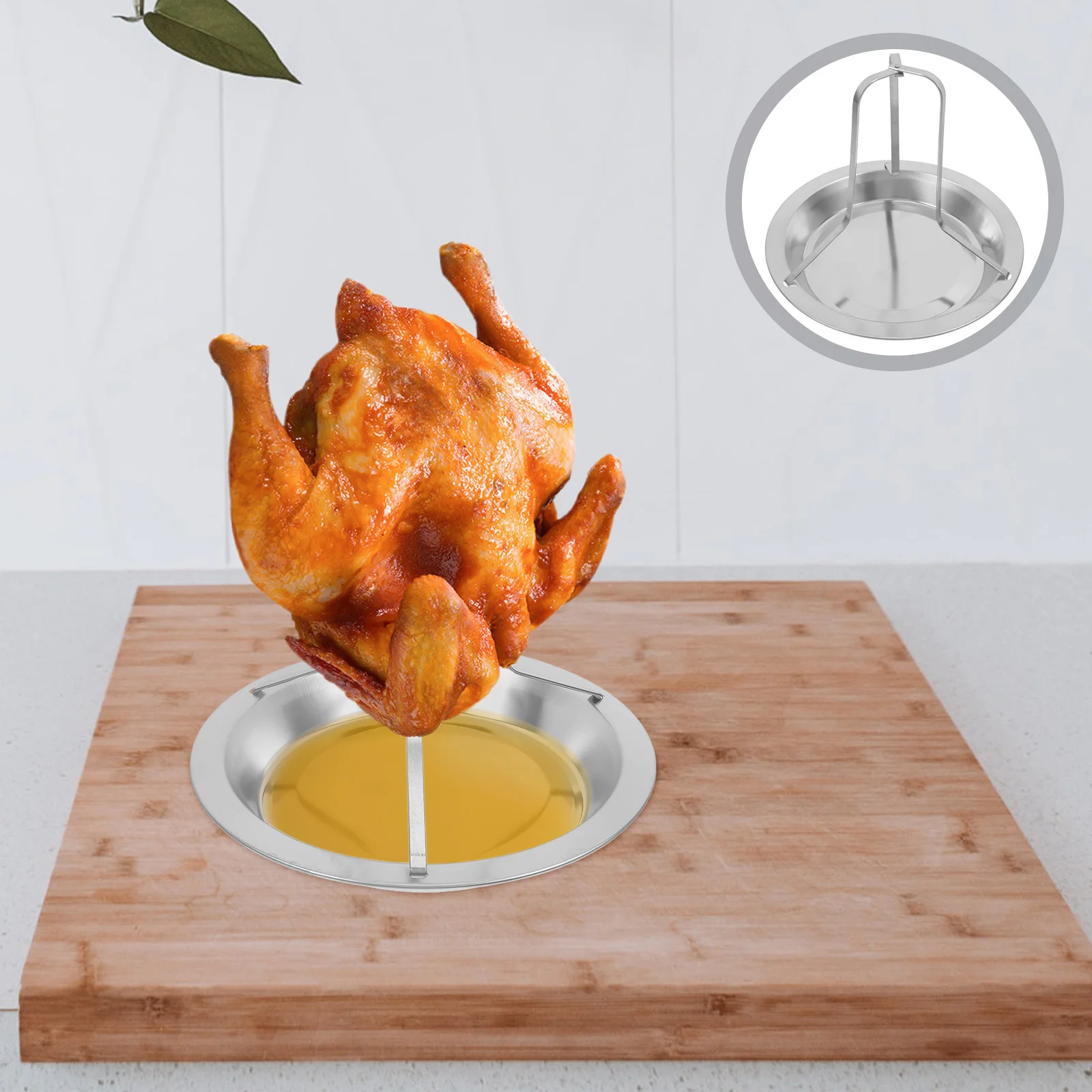 

2Pcs Stainless Steel Chicken Roasting Rack Vertical Roaster for Outdoor Bbq Grill Chicken Holder Space Saving Turkey Stand