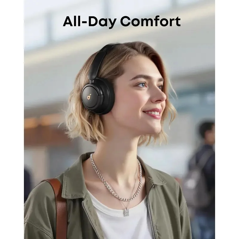Soundcore Life Q30 من Anker، سماعات رأس هجينة بخاصية إلغاء الضوضاء النشطة مع أوضاع متعددة، صوت عالي الدقة، EQ مخصص عبر التطبيق