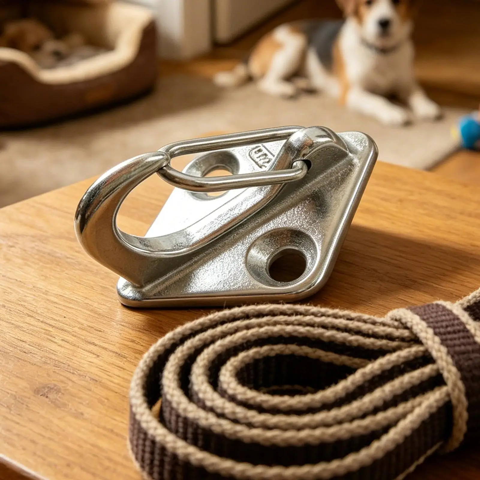 Stainless Steel Dog Lead Hook Rustproof Indoor Pet Parking Tether Heavy Duty Tie Out Stake for Entryway Garage Office Apartment