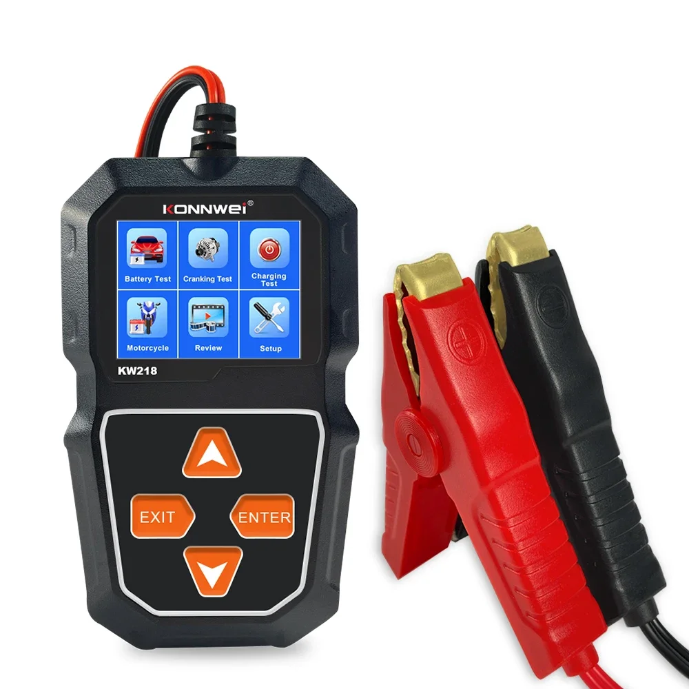 KONNWEI KW218 Car Motorcycle Battery Tester 12V 6V Battery System Analyzer 2000CCA Charging Cranking Test Tools for the Car